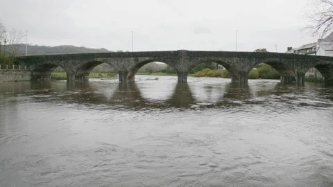 Wye Bridge between Builth Wells and Llanelwedd, Powys, Wales, UK 2. 4K tripod Video stock 222661852