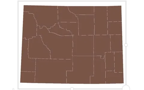 Wyoming administrative map. counties map of Wyoming, blank Wyoming Map, emp.. Stock Illustration