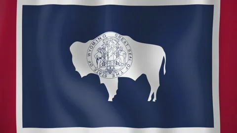 Wyoming animated flag. Seamless loop. 4K Stock-Footage 145395592