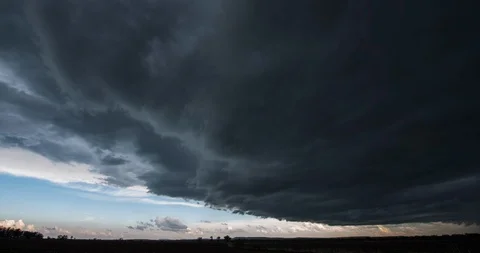 Wyoming - Dark Storm Clouds Moving Over Field - 4K Timelapse Video stock 112010770