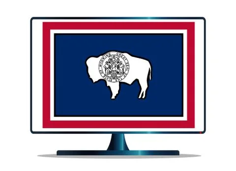Wyoming Flag TV Stock Illustration