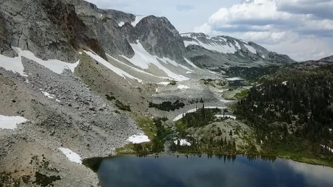 Wyoming Lake back Stock Footage