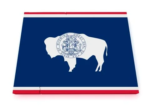 Wyoming map 3d shape Stock Illustration