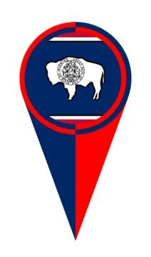 Wyoming Map Pointer Location Flag イラスト素材
