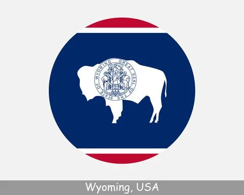Wyoming Round Flag Stock Illustration