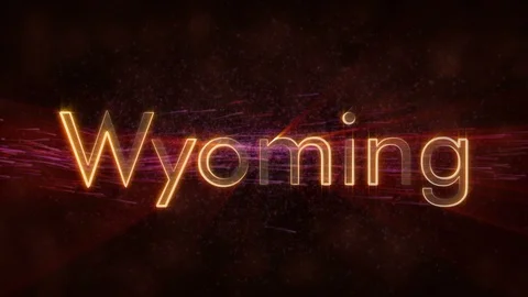 Wyoming - Shiny looping state name text animation Stock-Footage 99581144