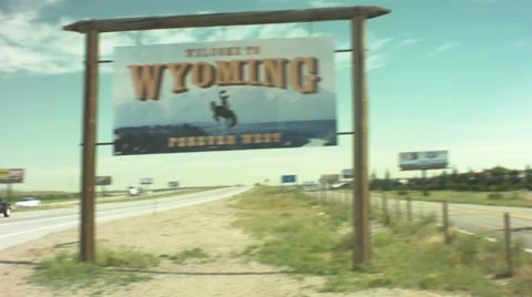 Wyoming sign Stock Footage 30462656