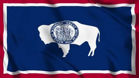 Wyoming State Flag Loop 4K Stock Footage 243876571