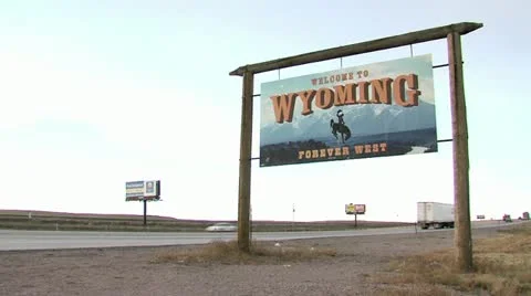 Wyoming State Line With Interstate 動画素材 21431443
