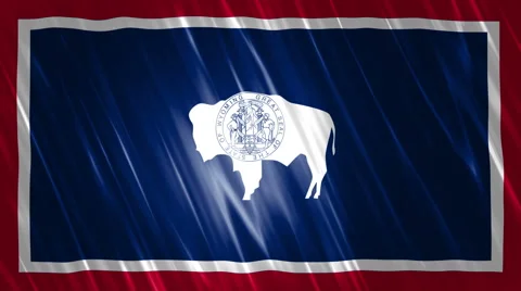 Wyoming State Loopable Flag Stock Footage 63389799