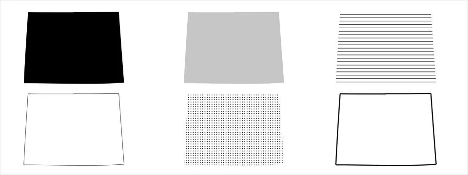 Wyoming State Map Black. Wyoming map silhouette isolated on transparent backgrou Stock Illustration