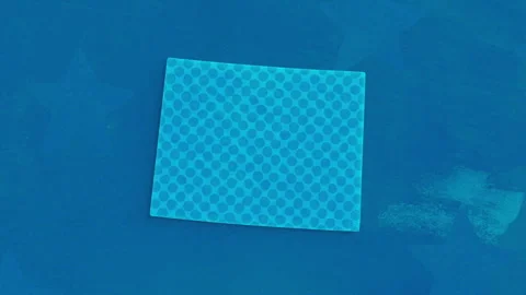 Wyoming State Map with Blue Dotted Texture Stock-Footage 347260047