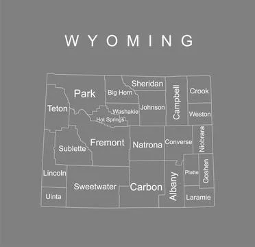 Wyoming State vector map silhouette illustration isolated Иллюстрация
