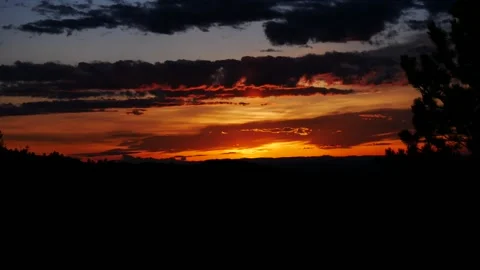 A Wyoming sunset, with forming clouds, 4K Stock Footage 291223921