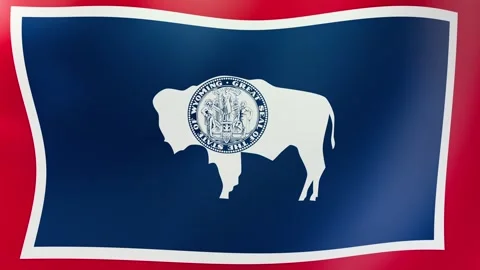Wyoming Waving flag Stock Footage 303032478