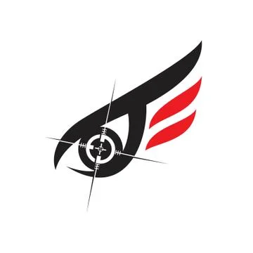 Wyw of eagle concept sniper vision logo Illustrazione stock