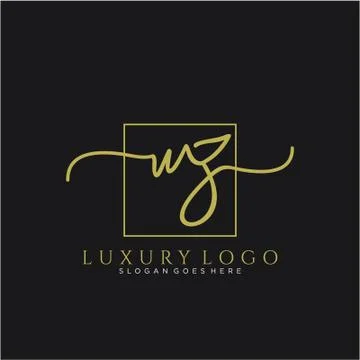 WZ Initial handwriting logo design Stock Illustration