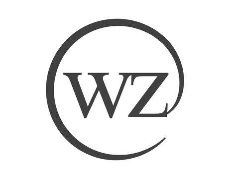 WZ logo from two letter with circle shape email sign style. W and Z round l.. Stock Illustration