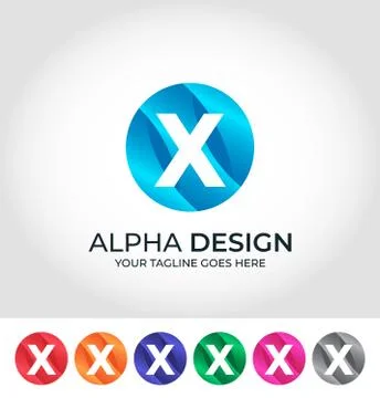 X Alphabet Creative Logo Design Concept Stock Illustration