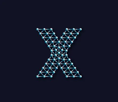 X Alphabet Creative Technology Connections Data Store Logo Design Concept Illustrazione stock