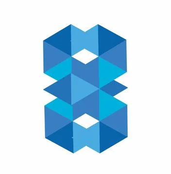 X and B initials Blue diamond vector illustration and logo Stock Illustration