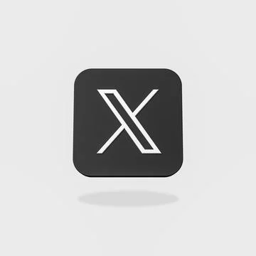 X App Icon, former Twitter, on Flat Gray Background Stock Illustration