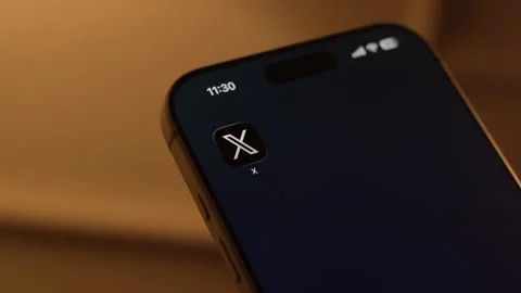 X App Opening on Smartphone Screen Stock Footage 343428235