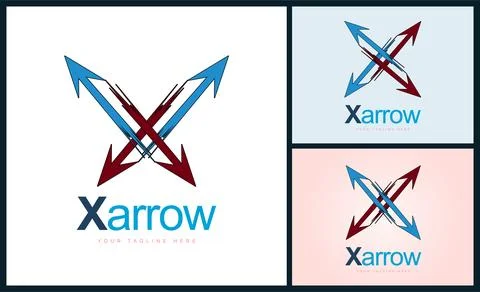 X arrow modern initials letter X logo set design template Stock Illustration
