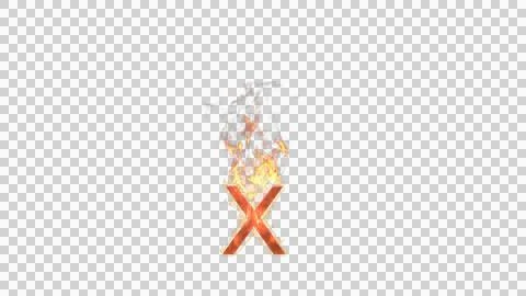 X - Burning letter Stock Illustration