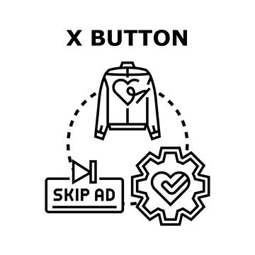 X button concept for user interaction and preferences Stock Illustration