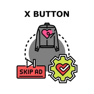 X button concept for user interaction and preferences Stock Illustration
