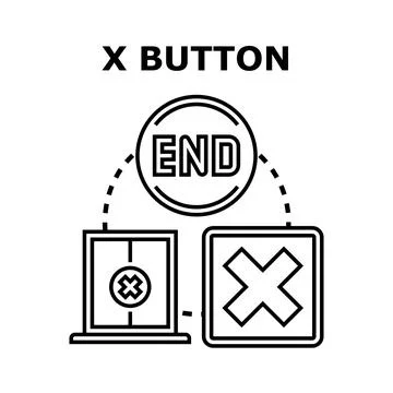 X button icon concept for closing interface Stock Illustration