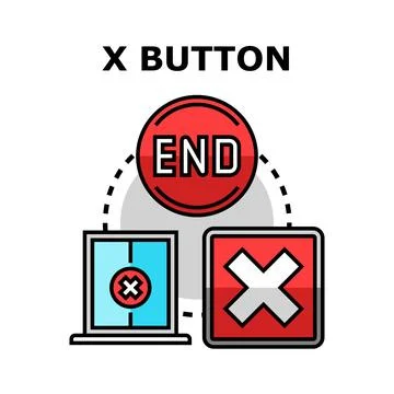 X button icon concept for closing interface Stock Illustration