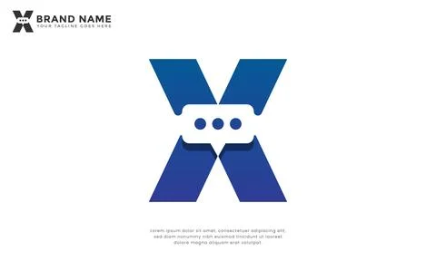 X Chat Bubble Logo Stock-Illustration