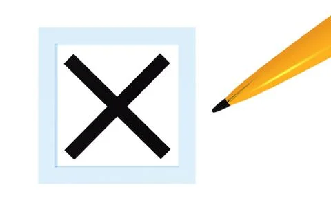 X Checked Box Stock Illustration