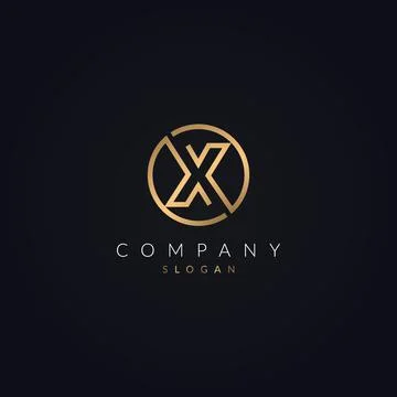 X Circle Letter logo design - Abstract XO alphabet minimalistic icon Stock Illustration