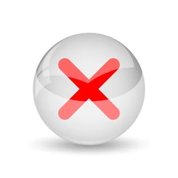 X close icon. internet button on white background.. Stock Illustration