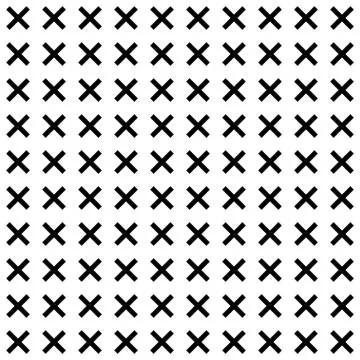 X cross geometric pattern. Simple subtle seamless black and white background. Stock Illustration