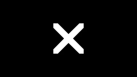X cross mark shape icon white color animation on black background Stock Footage 279302166