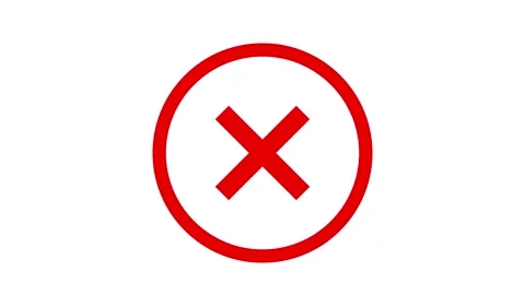 X cross red wrong mark icon with a circle	 Stock Footage 326705527