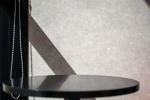 X-default Morning Sunlight and Shadows on an Empty Round Table Stock Photos