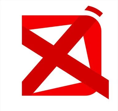 X False Wrong Logo Initial in Box Stock Illustration