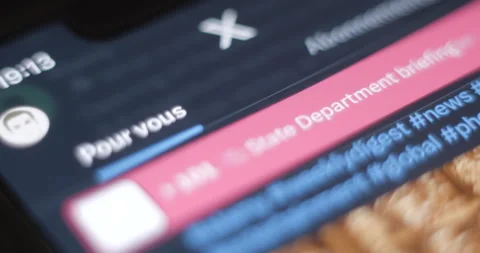 X formerly twitter app close up on smartphone Stock Footage 255683540