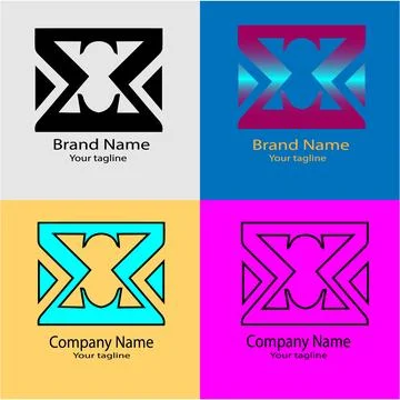 X-Gate, Dual Aperture, Converging Paths, Core Connection, Central Nexus Logo Stock Illustration