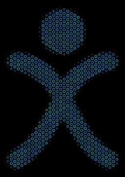 X Generation Boy Collage Icon of Halftone Spheres Stock Illustration
