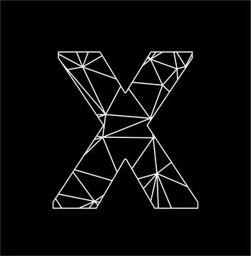 X geometric triangle block chain font Stock Illustration