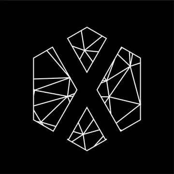 X geometric triangle blockchain font Stock Illustration