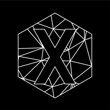 X geometric triangle blockchain font Stock Illustration