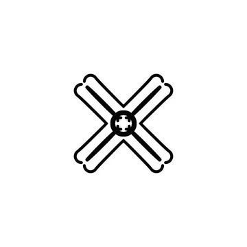 X icon icon. Simple style big sale poster background symbol. Remove button... Stock Illustration