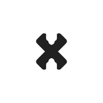 X icon icon. Simple style big sale poster background symbol. Remove button... Stock Illustration